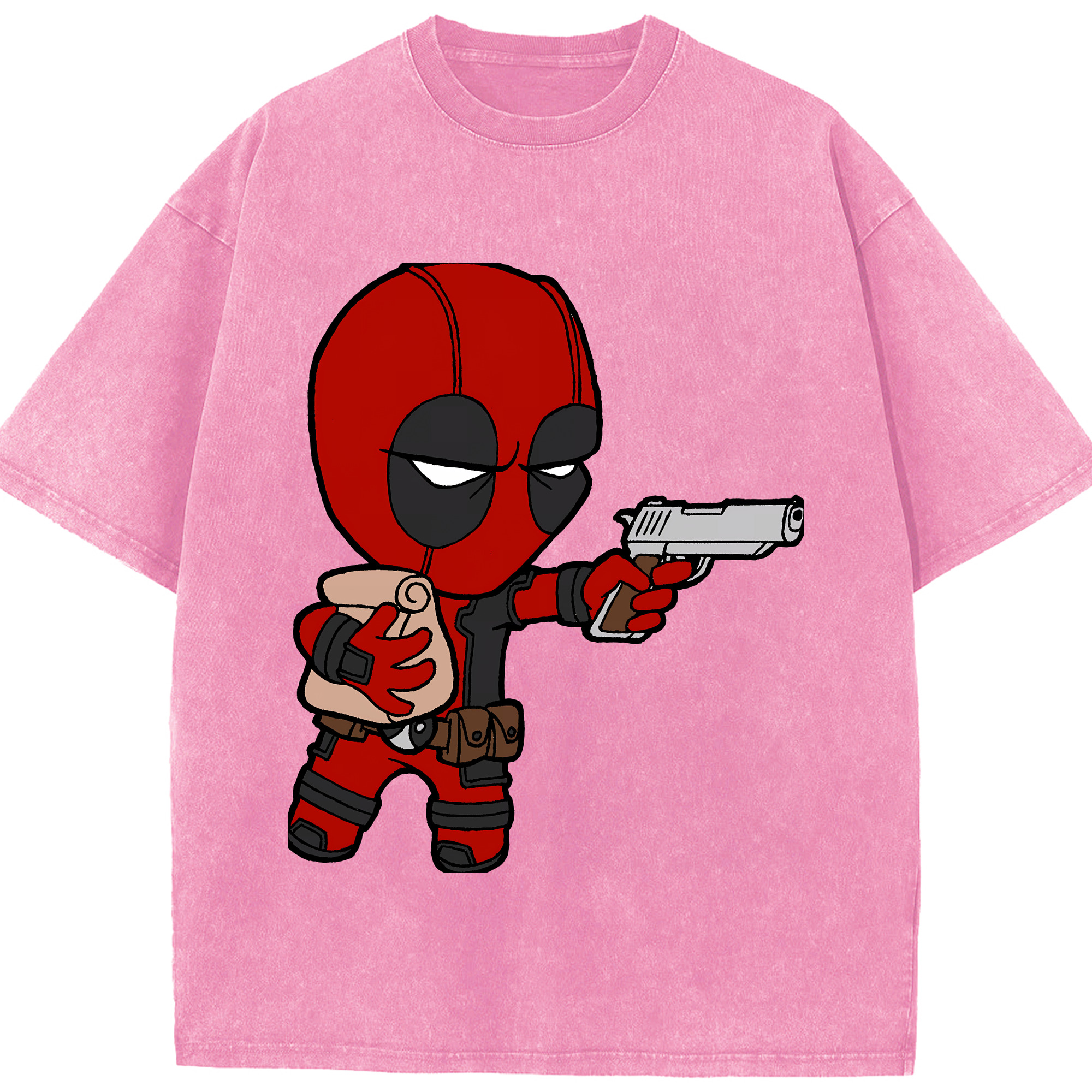（画像用） Deadpool デッドプール 綿100% ヴィンテージ風 半袖Tシャツ（フロントプリント）